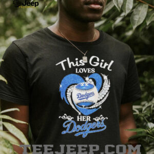 This girl love Los Angeles Dodgers baseball heart diamond shirt