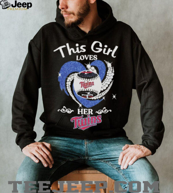 This girl love Minnesota Twins baseball heart diamond