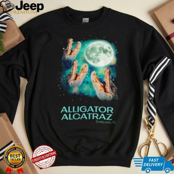 Three Alligator Alcatraz Everglades Florida under moon shirt