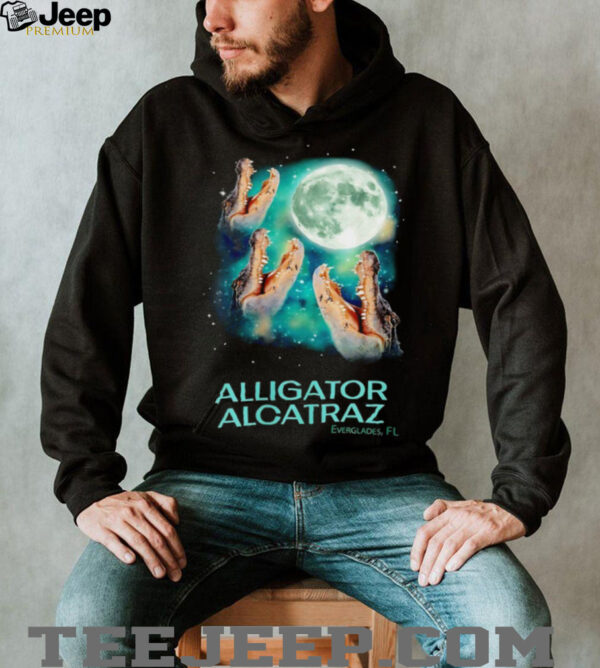 Three Alligator Alcatraz Everglades Florida under moon shirt