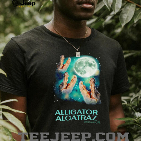 Three Alligator Alcatraz Everglades Florida under moon shirt