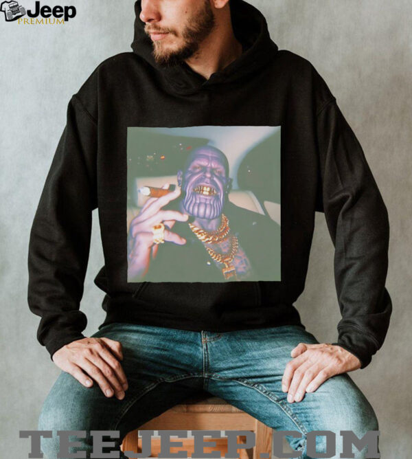 Thug Life Thanos grillz smoking shirt