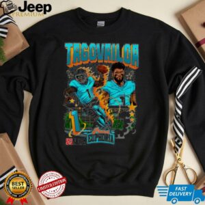 Tua Tagovailoa #1 Miami Dolphins Football flames comic shirt