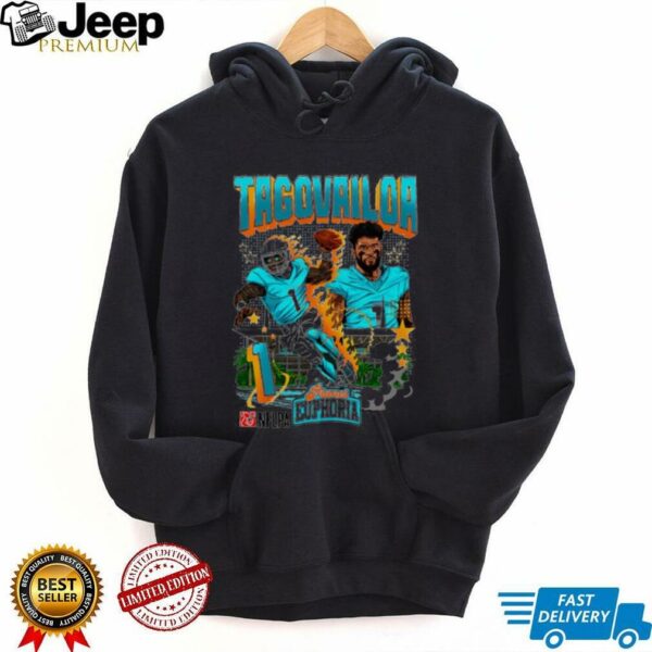 Tua Tagovailoa #1 Miami Dolphins Football flames comic shirt