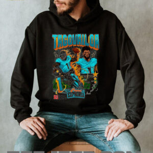 Tua Tagovailoa #1 Miami Dolphins Football flames comic shirt