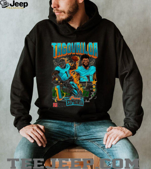 Tua Tagovailoa #1 Miami Dolphins Football flames comic shirt