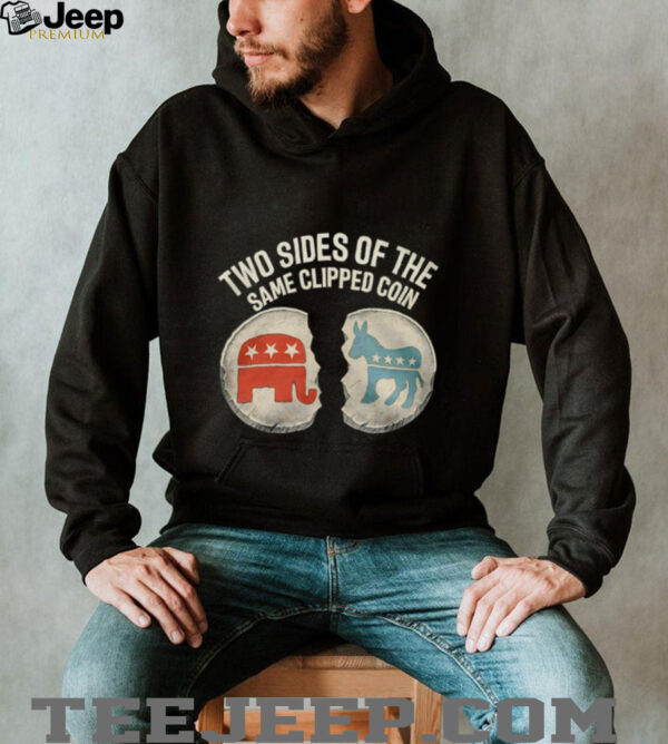 Two sides of the same clipped coin Republican Party vs Democratic Party shirt