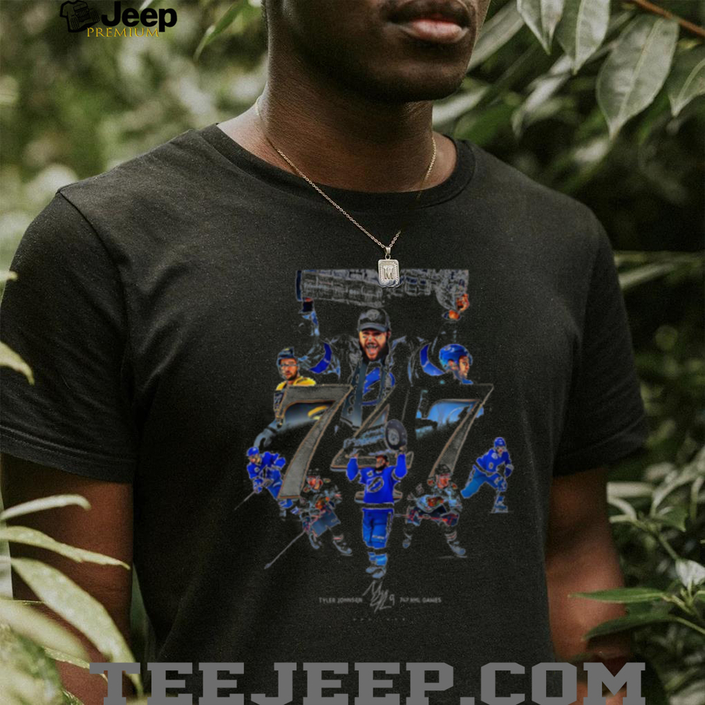 Tyler Johnson 2X Stanley Cup Champion with 747 Games shirt Tyler Johnson 2X Stanley Cup Champion with 747 Games shirt