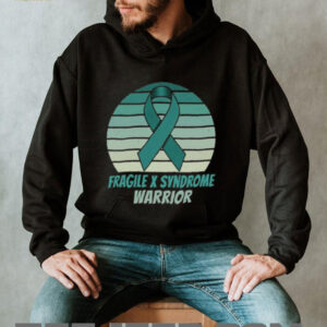 Vintage Fragile X Syndrome Warrior Teal Ribbon Fighter Pullover Shirt