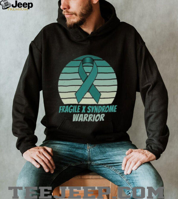 Vintage Fragile X Syndrome Warrior Teal Ribbon Fighter Pullover Shirt
