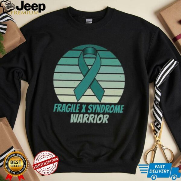 Vintage Fragile X Syndrome Warrior Teal Ribbon Fighter Pullover Shirt