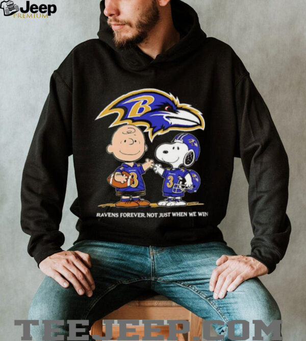 Baltimore Ravens Charlie Brown Snoopy Ravens Forever Not Just When We Win shirt