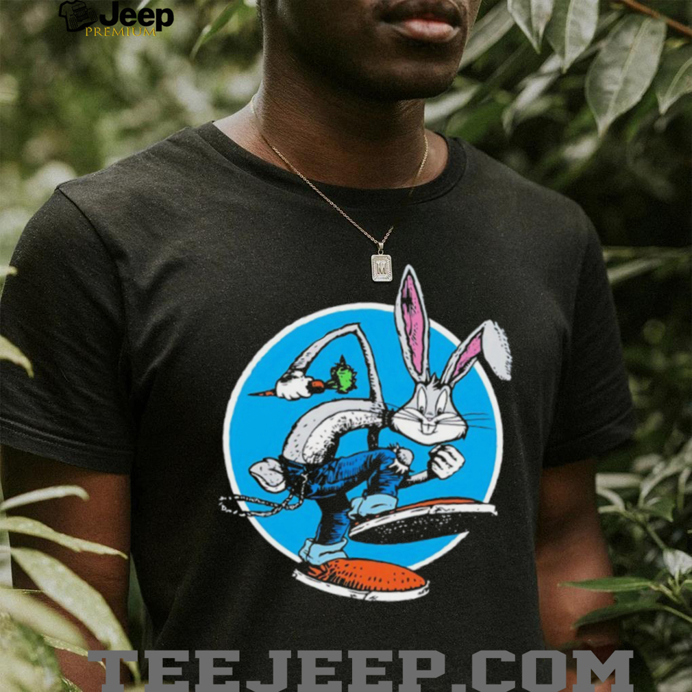 Person confidently wearing the What's up punk bunny shirt