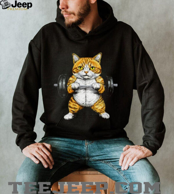 Womens Fitness Cat V Neck Shirt