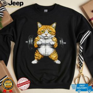 Womens Fitness Cat V Neck Shirt