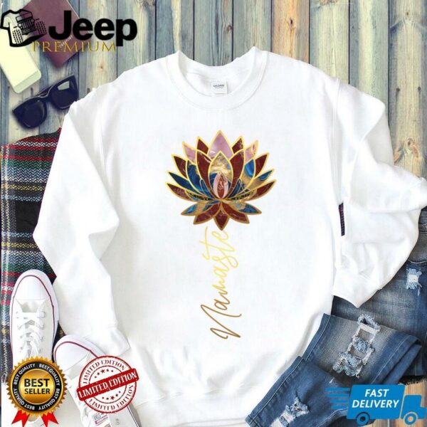 Womens Lotus Flower Namaste Yoga Meditation Japanese Zen Buddhism V Neck T Shirt