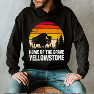 Womens National Park HOME OF BRAVE America Funny Yellowstone Shirt
