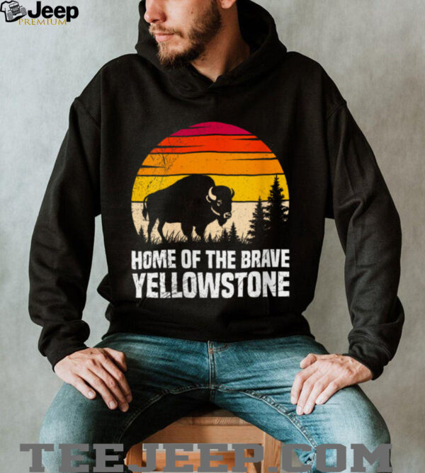 Womens National Park HOME OF BRAVE America Funny Yellowstone Shirt