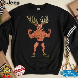 Womens Sport Animals Deer V Neck Shirt
