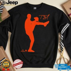 Womens Tarik Skubal Silhouette (Navy) Detroit Baseball Shirt