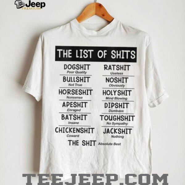 Womens The List of Shits