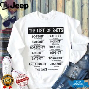 Womens The List of Shits