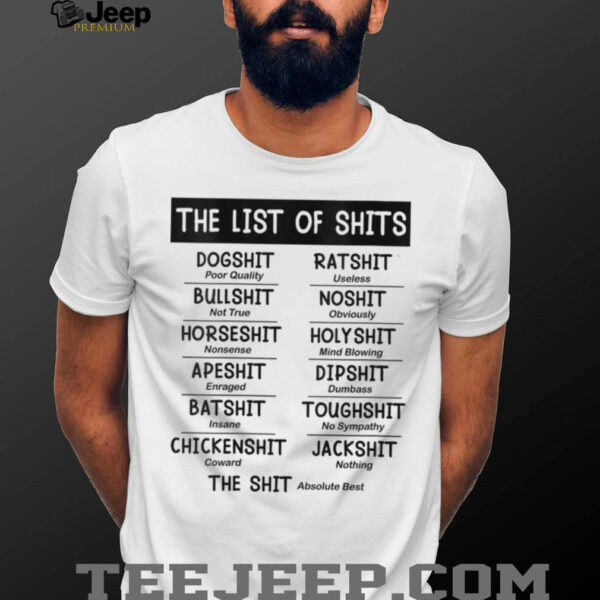 Womens The List of Shits