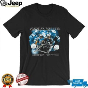 00’s Carolina Panthers Jake Delhomme Stephen Davis Vintage Black Star Players NFL Shirt