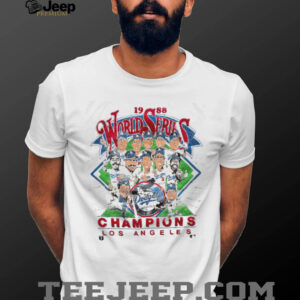 1988 Los Angeles Dodgers World Series Champions Vintage White Salem Sportswear MLB Caricature Shirt