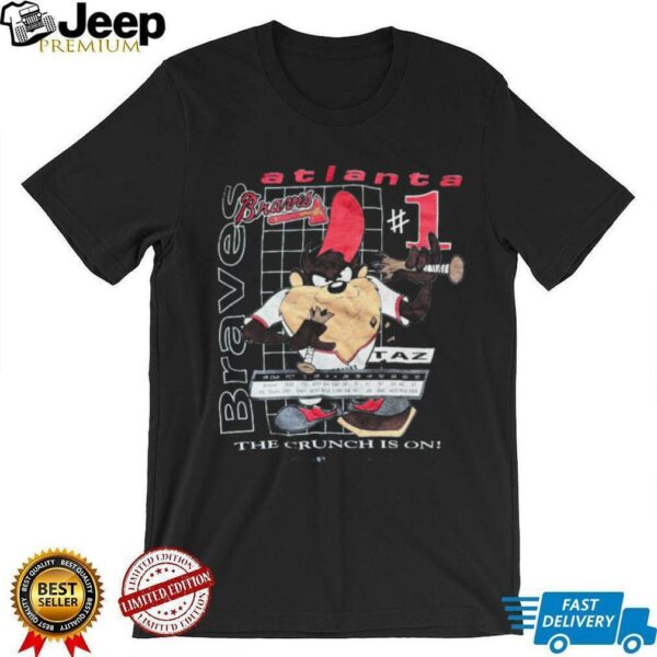 1993 Atlanta Braves x Taz Looney Tunes Vintage “The Crunch Is On” MLB Cartoon Shirt