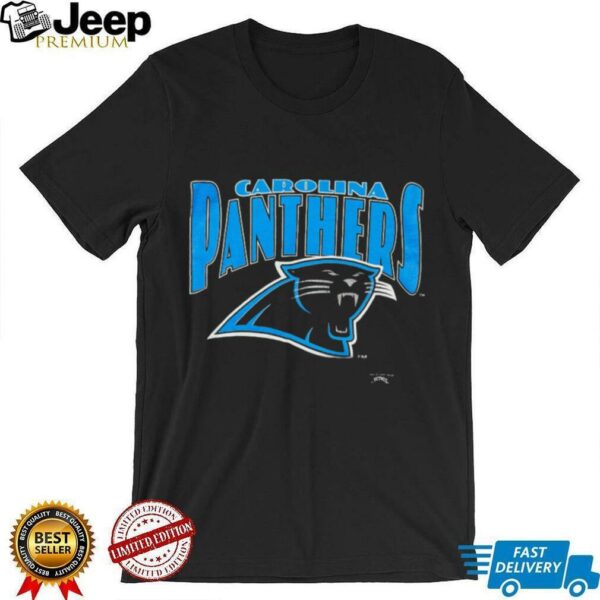 1993 Carolina Panthers Vintage Black Nutmeg Mills Big Logo Spellout NFL Shirt