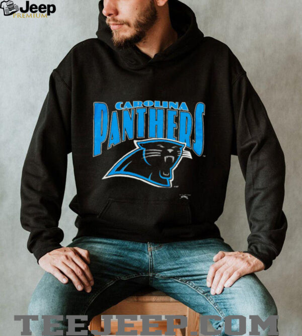 1993 Carolina Panthers Vintage Black Nutmeg Mills Big Logo Spellout NFL Shirt