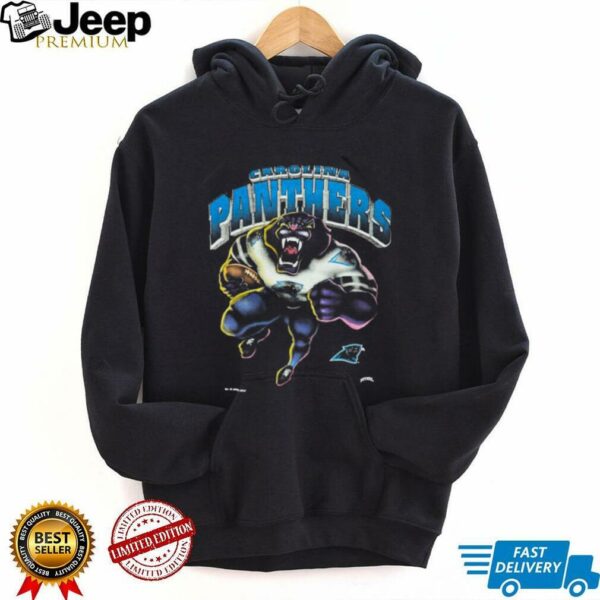 1993 Carolina Panthers Vintage Faded Black Nutmeg Mills Roaring Cartoon Panther NFL Shirt