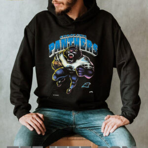 1993 Carolina Panthers Vintage Faded Black Nutmeg Mills Roaring Cartoon Panther NFL Shirt
