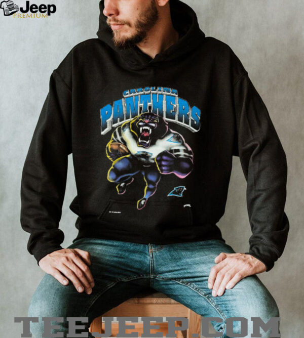1993 Carolina Panthers Vintage Faded Black Nutmeg Mills Roaring Cartoon Panther NFL Shirt