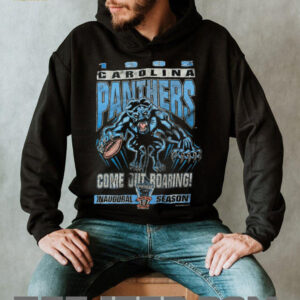 1995 Carolina Panthers Vintage Faded Black Inaugural Season Come Out Roaring Starter NFL Shirt