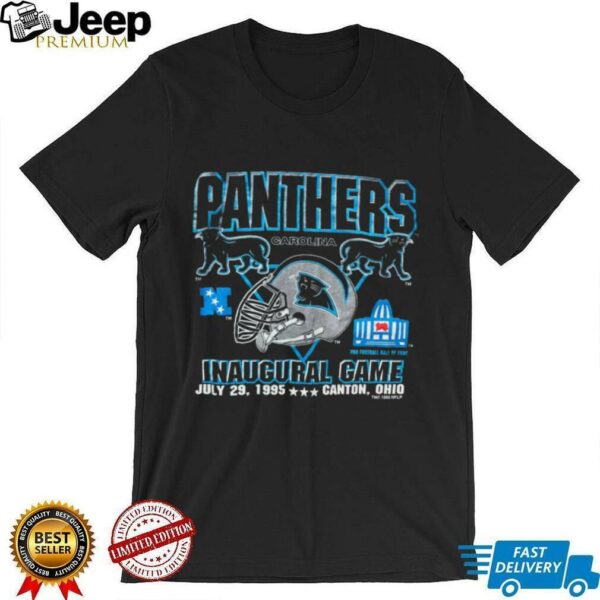 1995 Carolina Panthers Vintage Logo 7 Inaugural Season Hall of Fame Game Full Alternate Cat Logo NFL Shirt