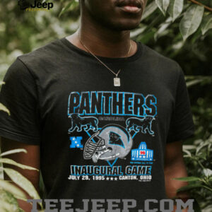1995 Carolina Panthers Vintage Logo 7 Inaugural Season Hall of Fame Game Full Alternate Cat Logo NFL Shirt