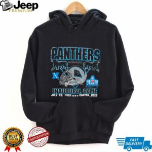 1995 Carolina Panthers Vintage Logo 7 Inaugural Season Hall of Fame Game Full Alternate Cat Logo NFL Shirt