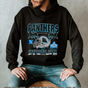 1995 Carolina Panthers Vintage Logo 7 Inaugural Season Hall of Fame Game Full Alternate Cat Logo NFL Shirt