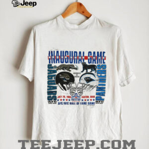 1995 Carolina Panthers vs. Jacksonville Jaguars Vintage Heather Grey Logo 7 Inaugural Game Hall of Fame Game NFL Shirt