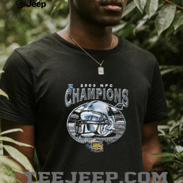 2003 Carolina Panthers NFC Champions Super Bowl XXXVIII Vintage NFL Helmet Shirt