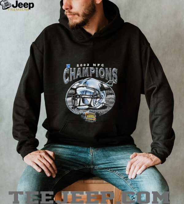 2003 Carolina Panthers NFC Champions Super Bowl XXXVIII Vintage NFL Helmet Shirt