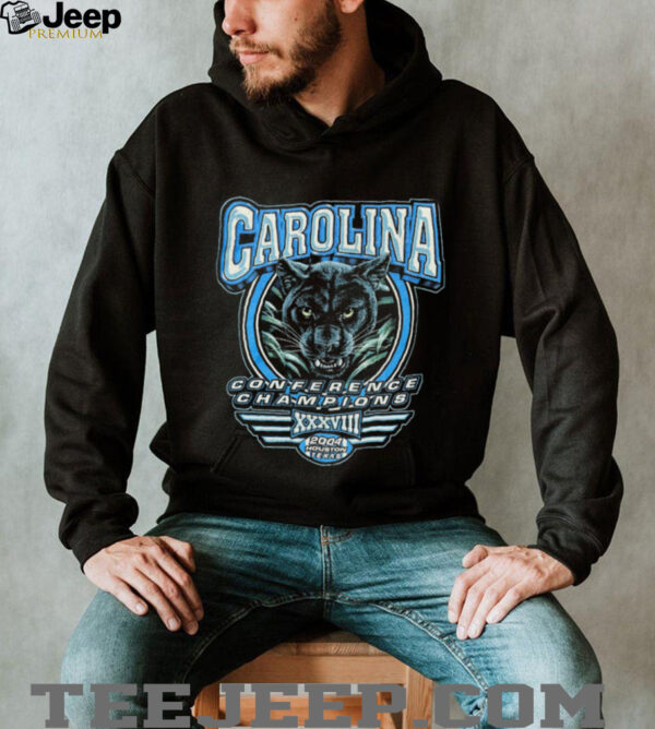 2004 Carolina Panthers Vintage NFC Conference Champions Realistic Cat Face NFL Shirt