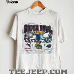 2004 Carolina Panthers vs. New England Patriots Super Bowl XXXVIII Vintage Grey NFL Shirt