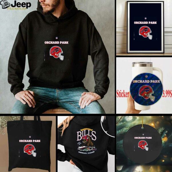 2025 Buffalo Bills Red Helmets Orchard Park Highmark Stadium 2 sided t shirt