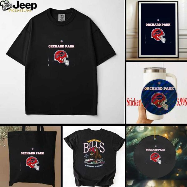 2025 Buffalo Bills Red Helmets Orchard Park Highmark Stadium 2 sided t shirt