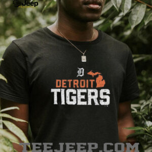 47 Detroit Tigers Navy Blue Regional State Shape Shirt