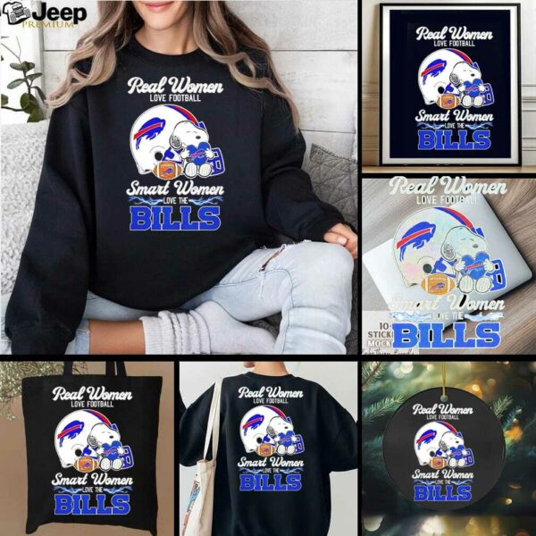 Snoopy real women love football smart women love the Buffalo Bills shirt