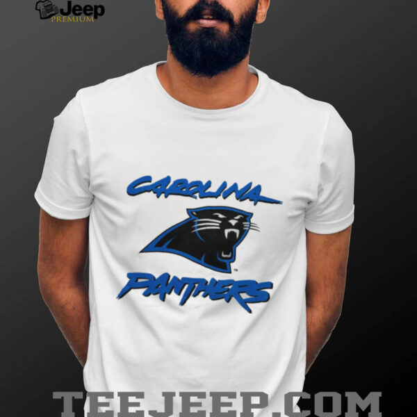 90’s Carolina Panthers Vintage White Cat Scratch Font NFL Plain Logo Shirt